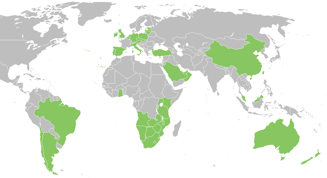 Bidcorp | mapa krajín, kde pôsobí sesterské spoločnosti