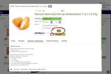 mojBidfood.sk | detail produktu s kalkulačkou pro prevod kg na kartóny